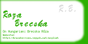 roza brecska business card
