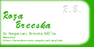 roza brecska business card